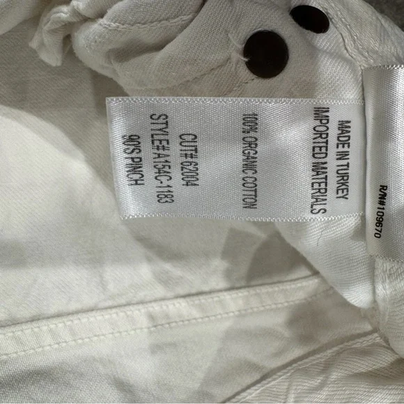 Agoldie 90s White High Rise Pinch Waist White Jeans – Size 23 - Picture 11 of 13